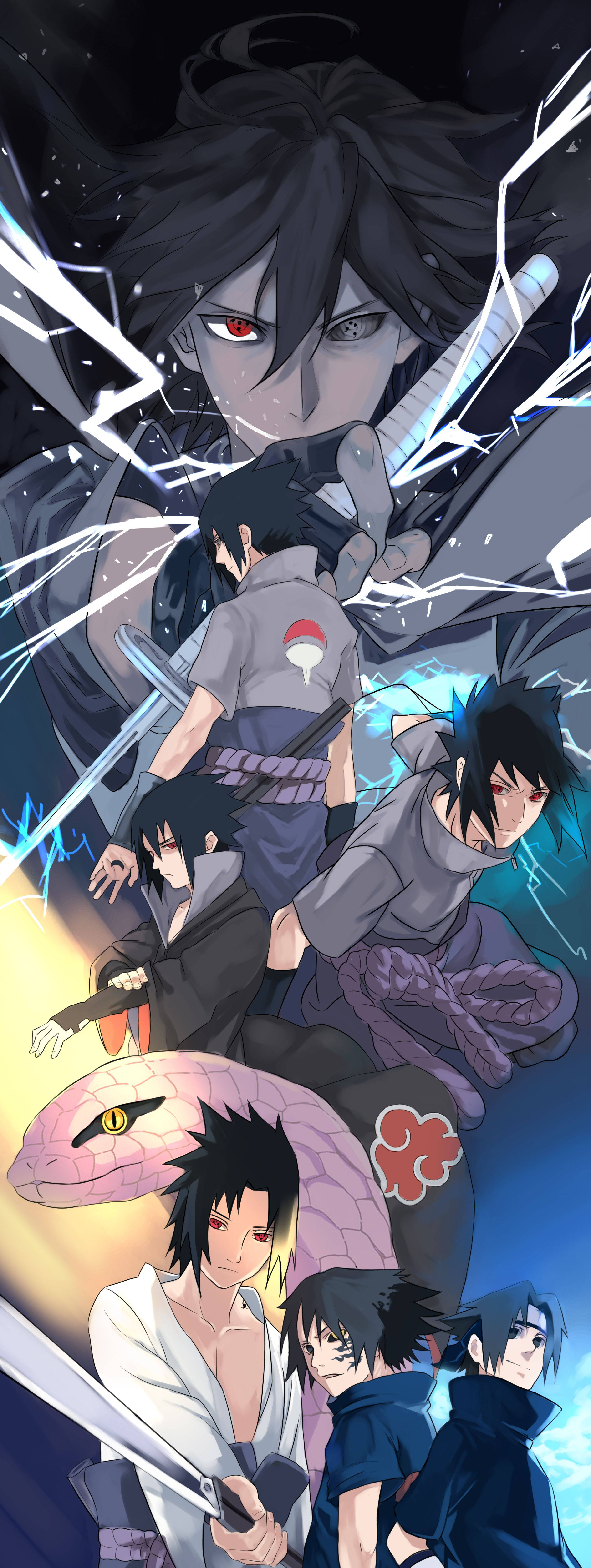 Uchiha Sasuke Naruto iPhone Digital Art Wallpaper