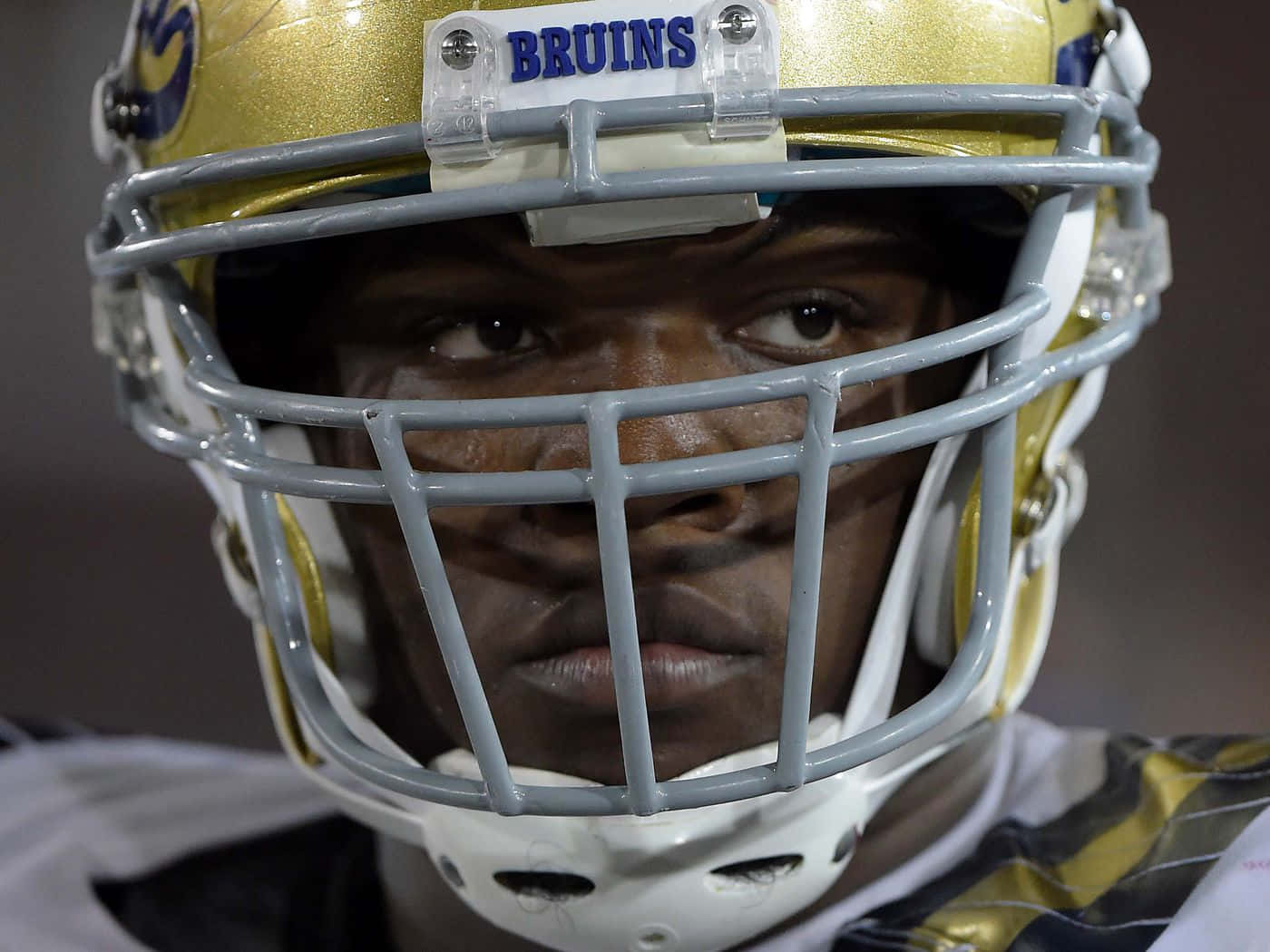 UCLA Bruins Kenny Clark Extreme Close Up Shot Wallpaper