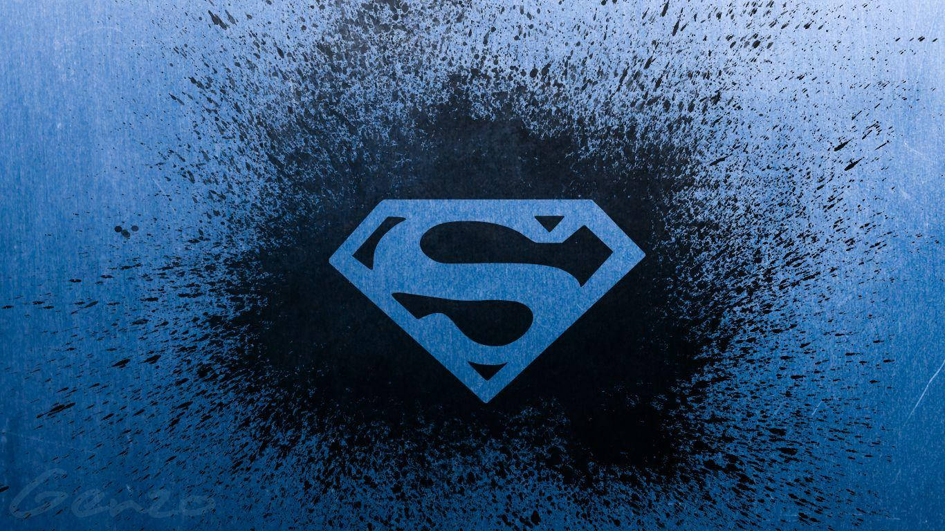 Udtvædet Blå Superman Logo Wallpaper