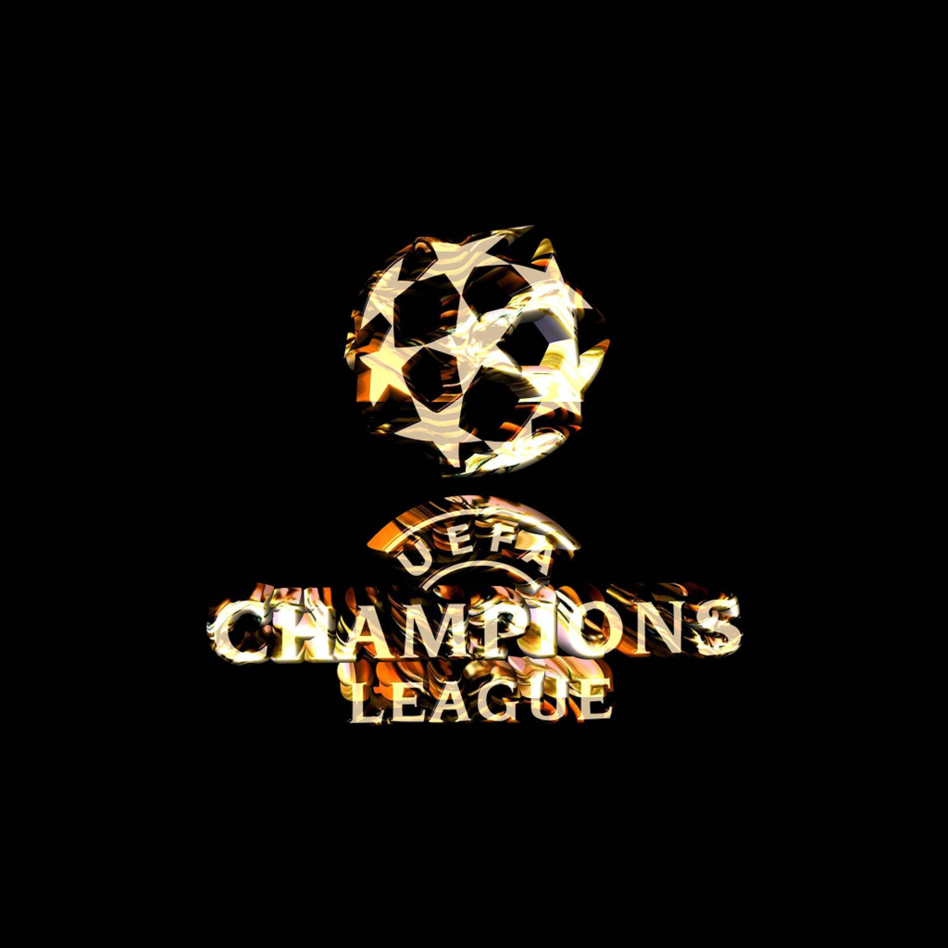 Logo Dorato Della Uefa Champions League Sfondo