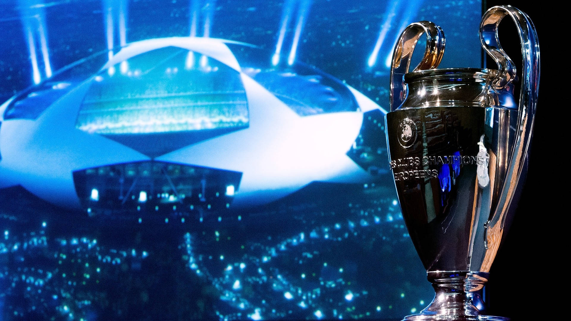 Uefa Champions League Trophy Blue Wallpaper