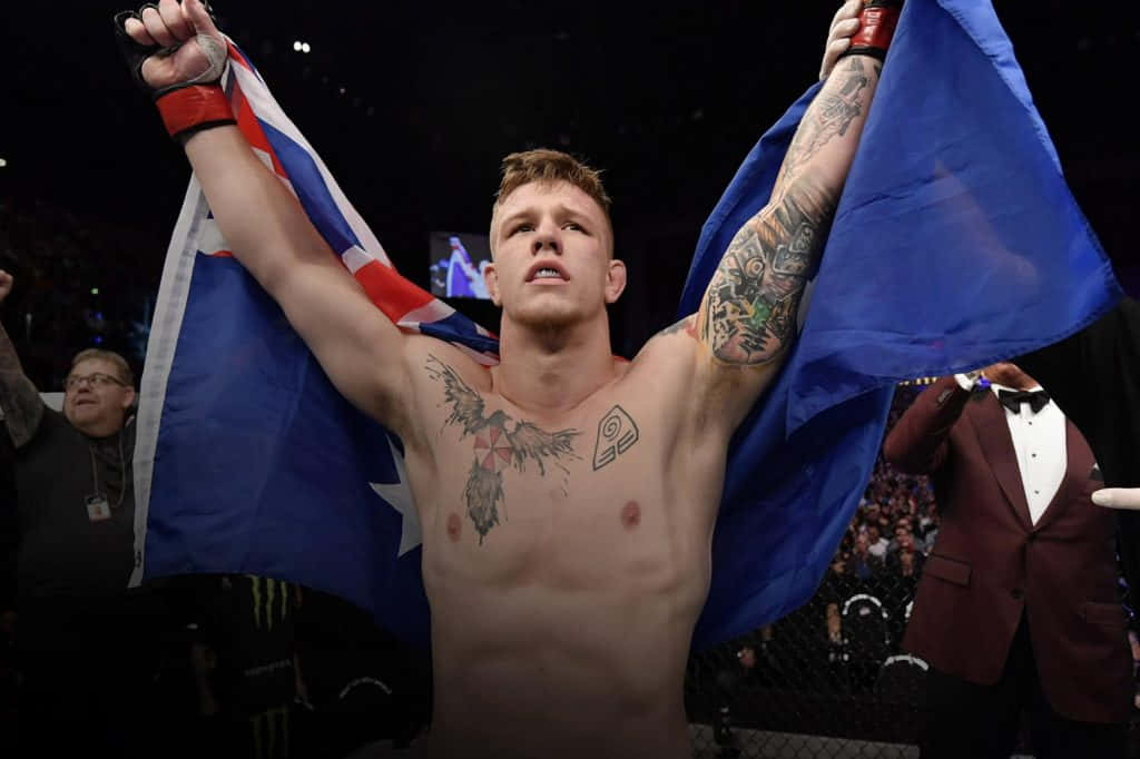 UFC Fighter Jimmy Crute Cheering Wallpaper
