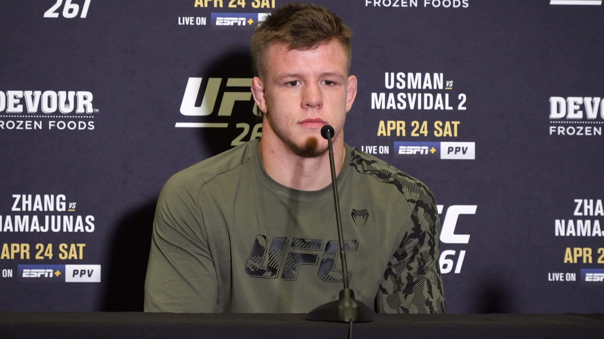 UFC Fighter Jimmy Crute With Microphone Wallpaper