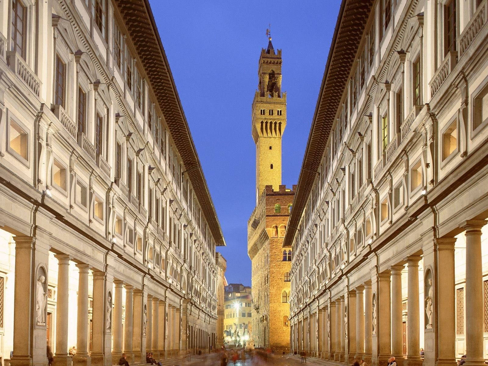 Uffizi Gallery View Palazzo Vecchio Background