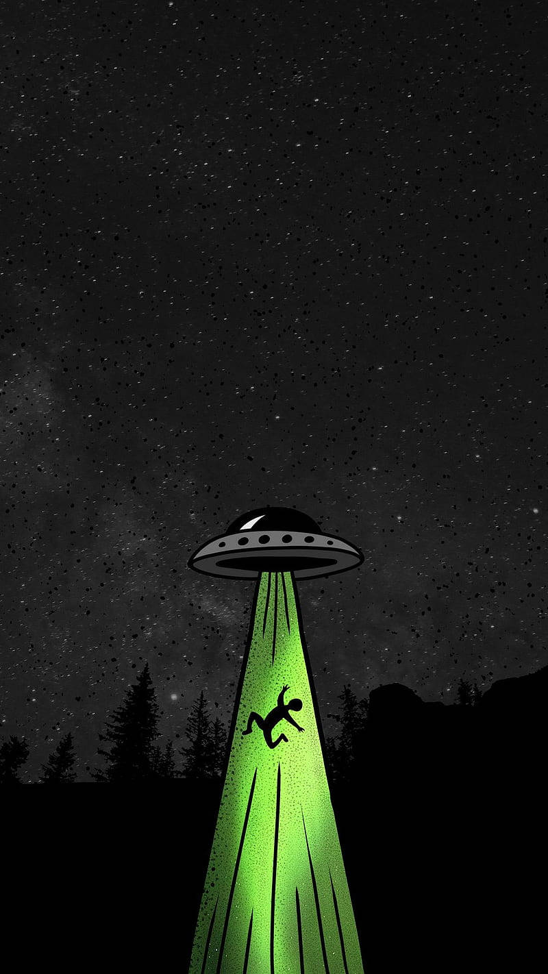 Ufo Green Abduction Light Wallpaper