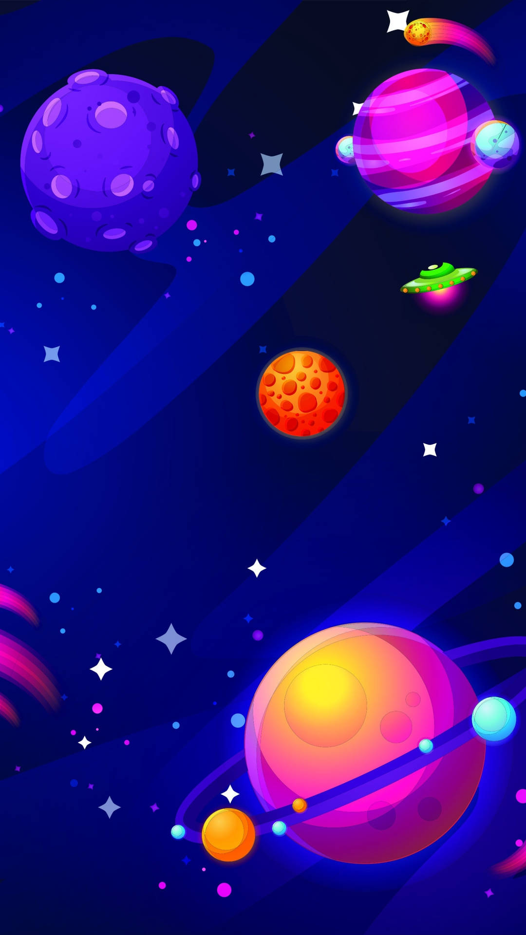 Ufo Planets Space Phone Wallpaper