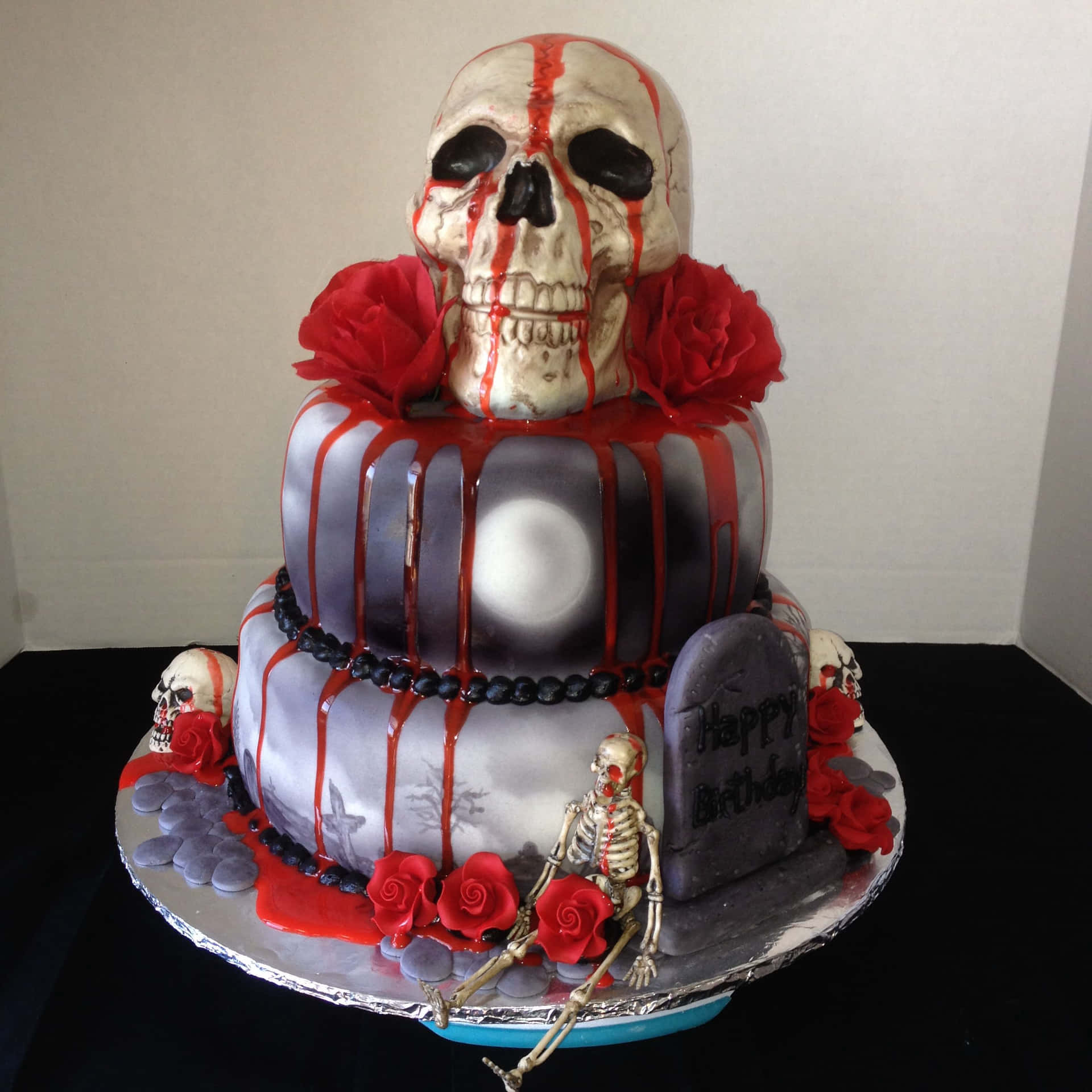 A Cake With A Skull On Top