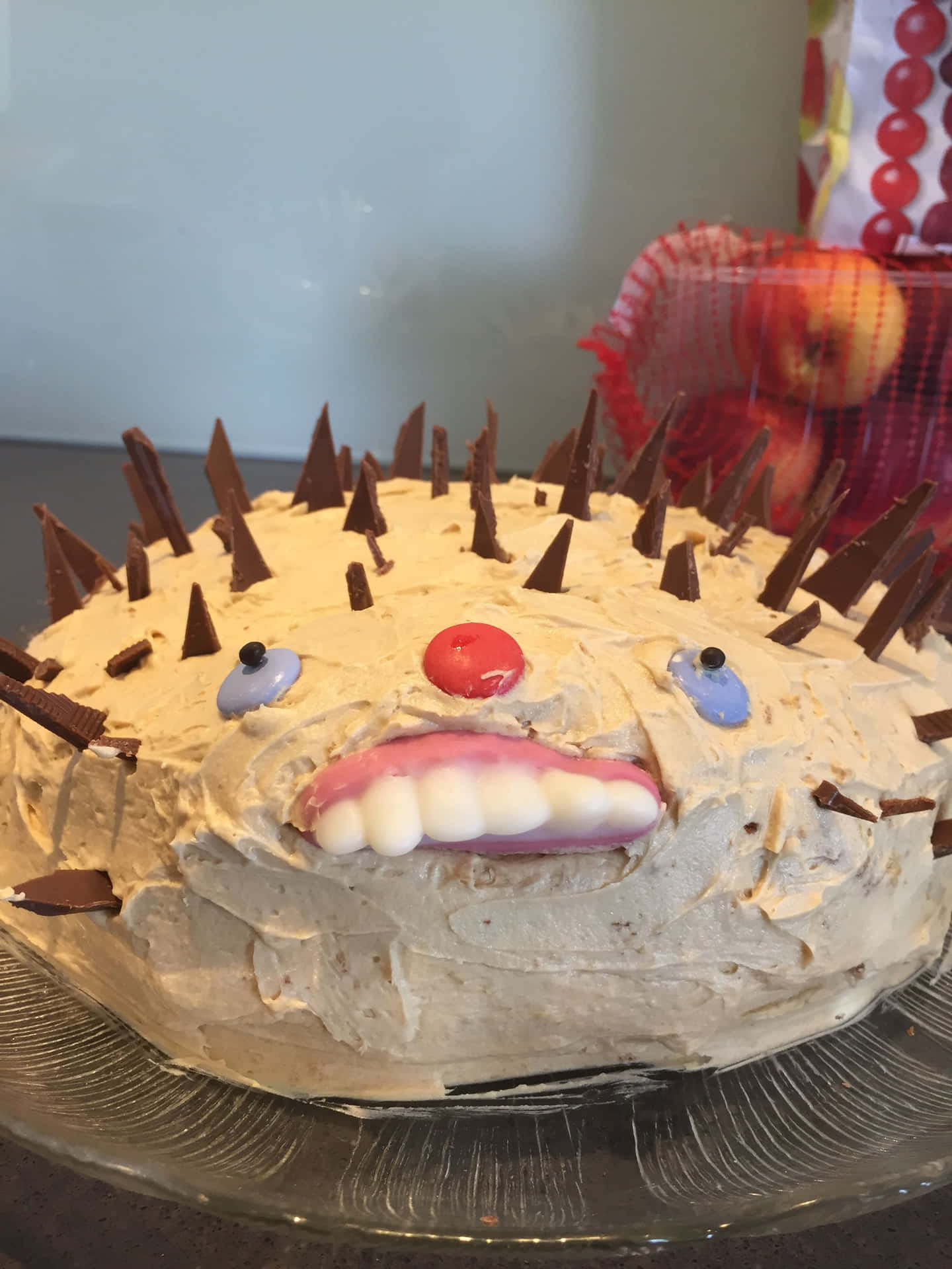 A Cake With A Hedgehog Face