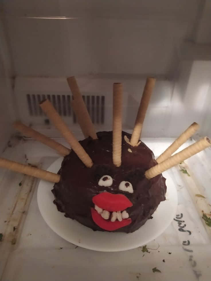 Ugly Cake With Wafer Stick Picture