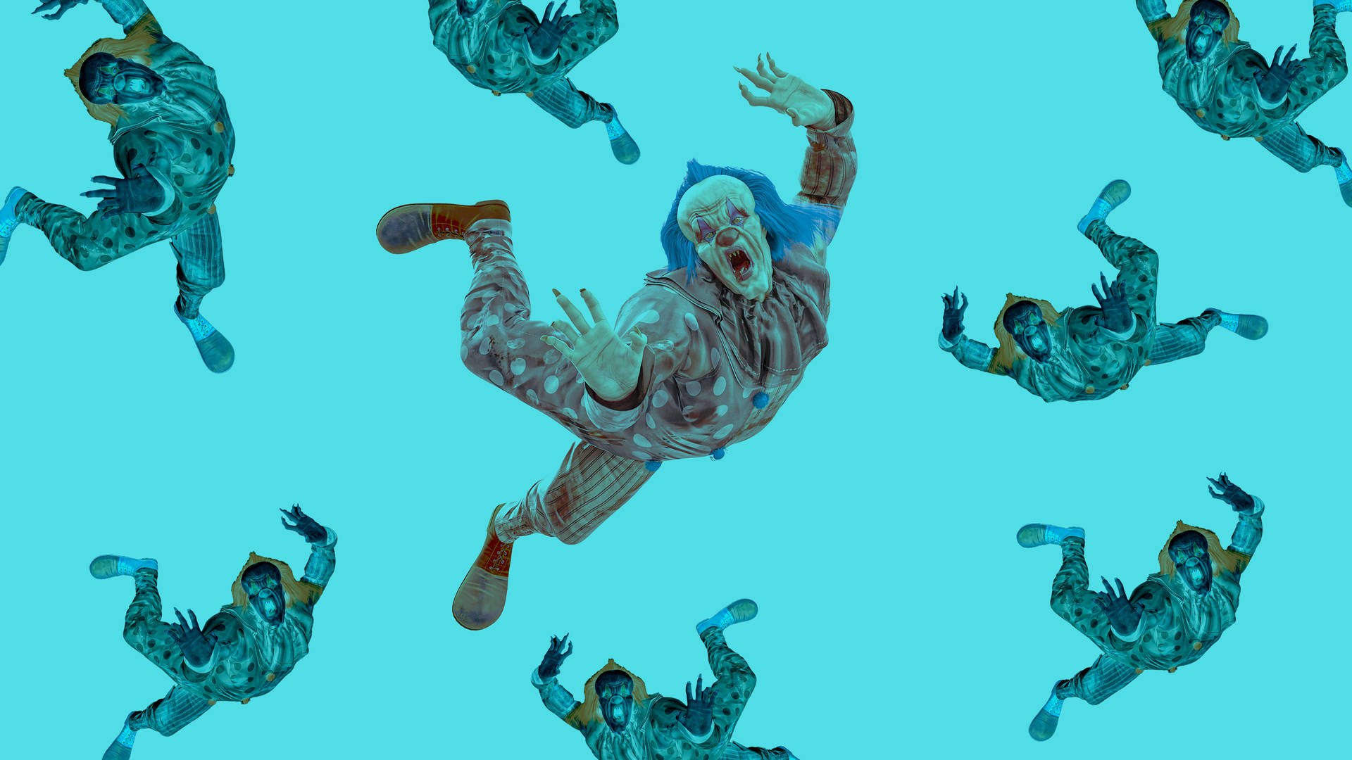 Ugly Clown Falling Background