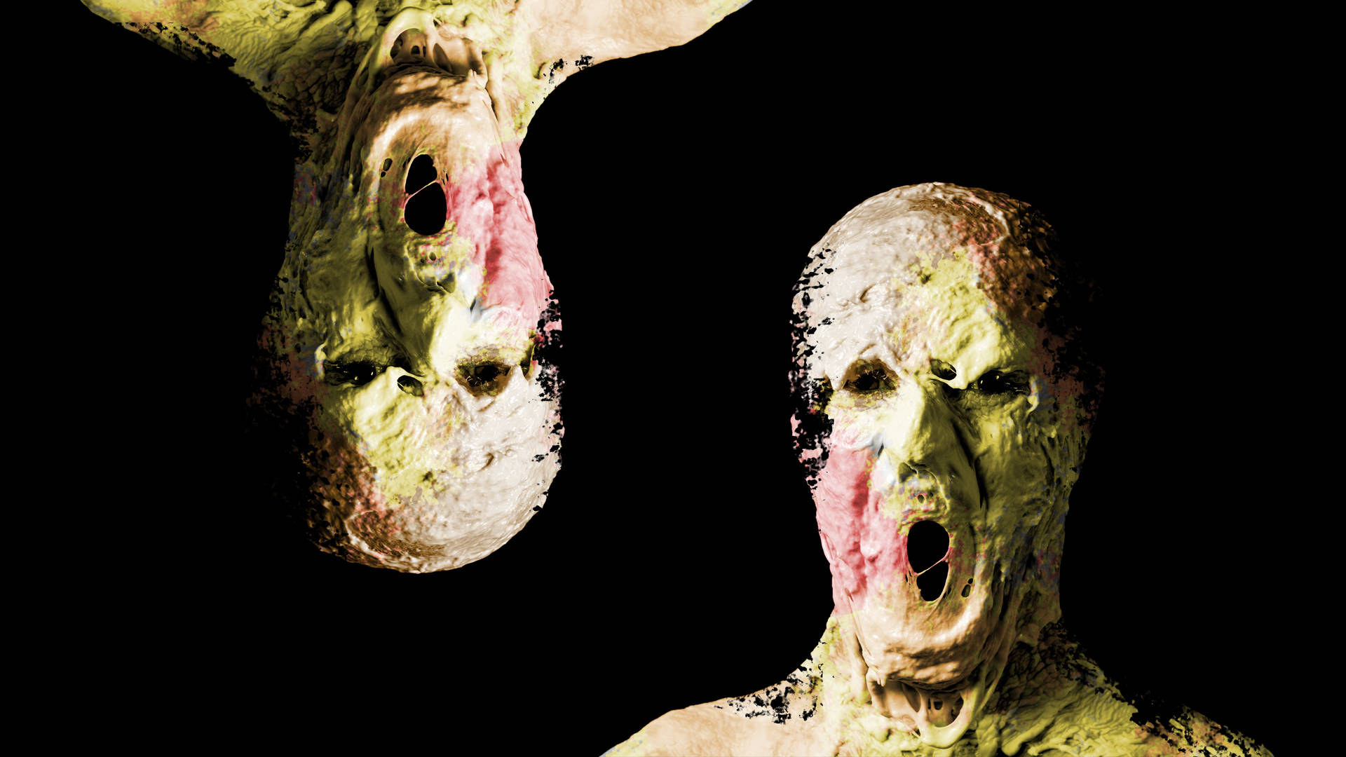 Frightening Scream: Portrait of a Repelling Face Wallpaper