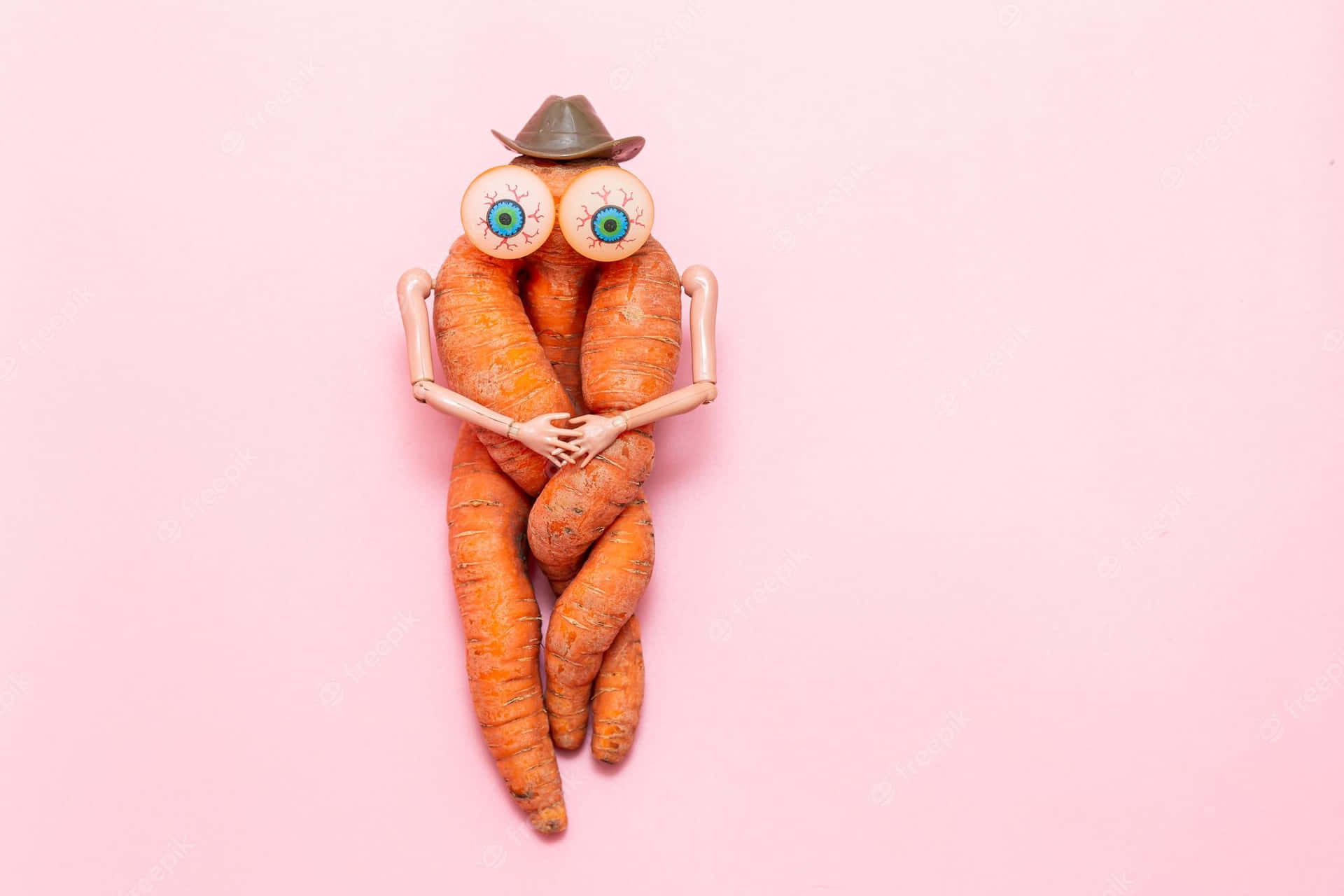 Ugly Funny Carrot Pink Wallpaper
