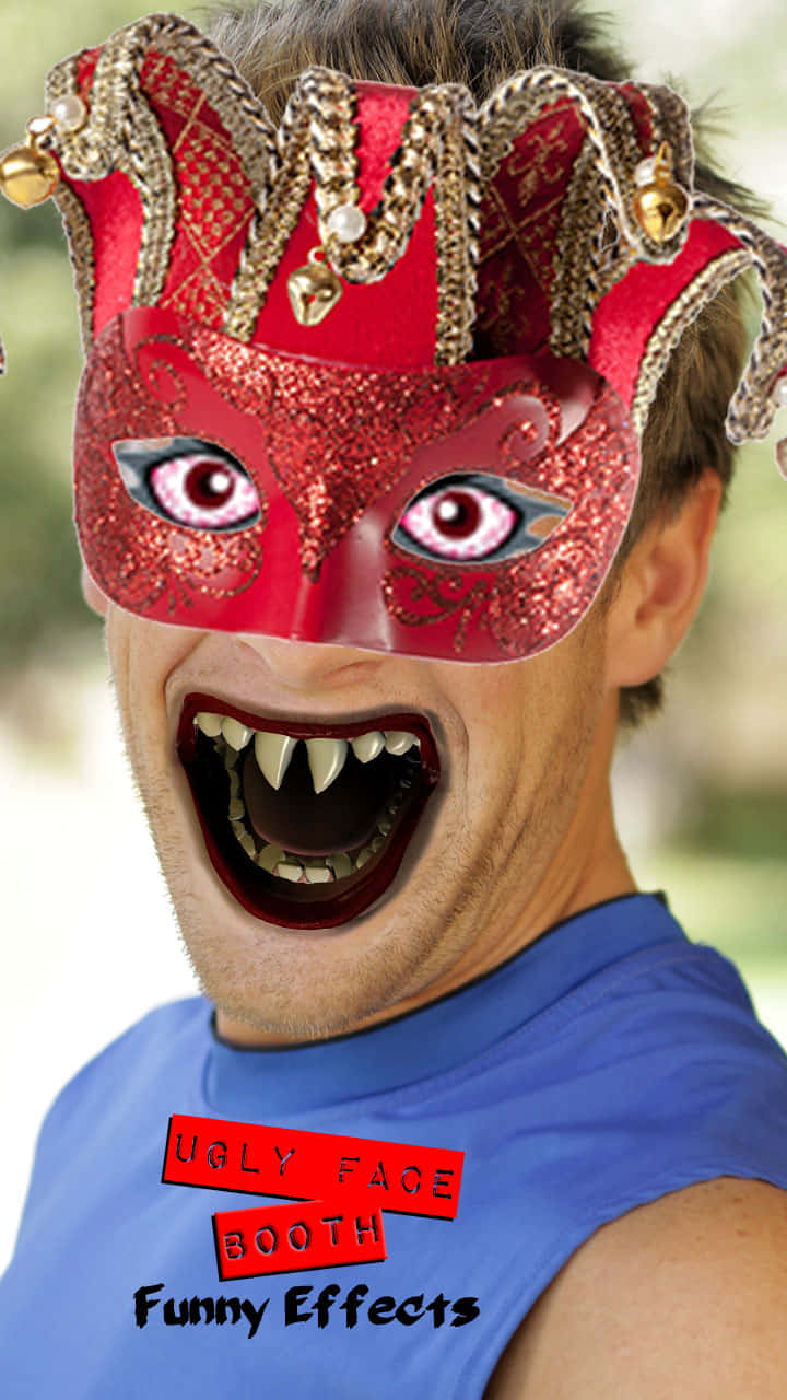 Bizarre Humor: Ugly Funny Mask Unleashing Laughter Wallpaper