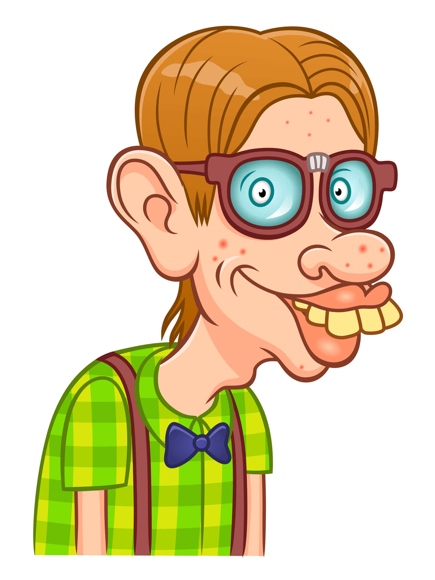 Cartoon Man With Glasses And A Bow Tie