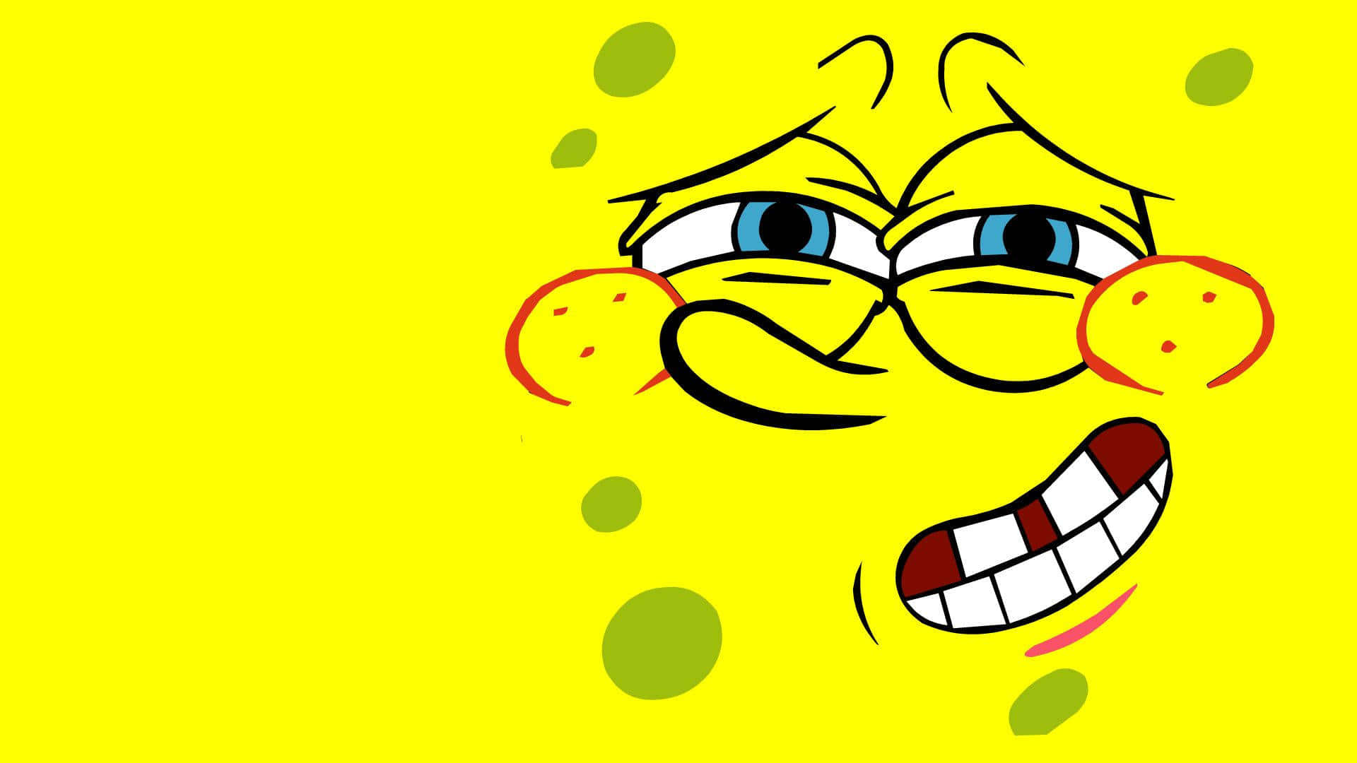 Ugly Spongebob looking grumpy