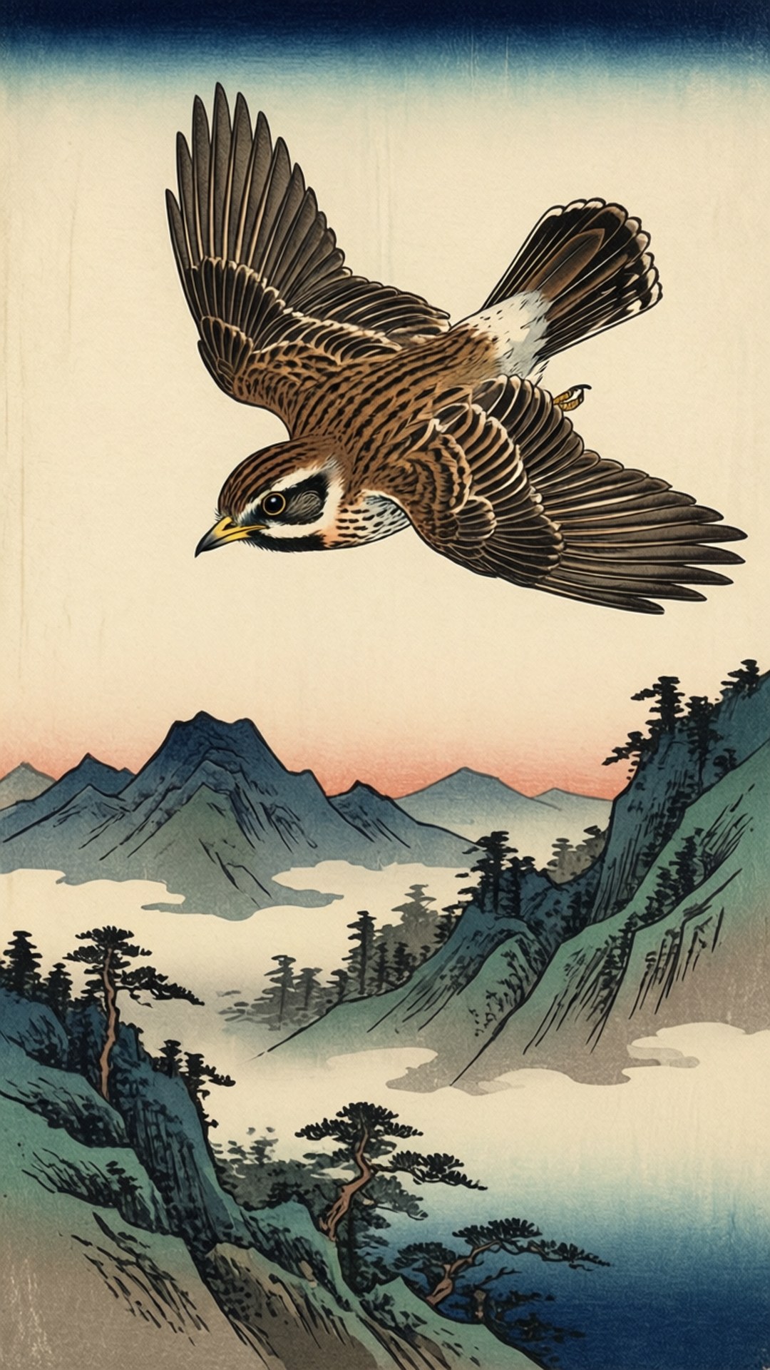 Ukiyo-e Skylark Bakgrunner