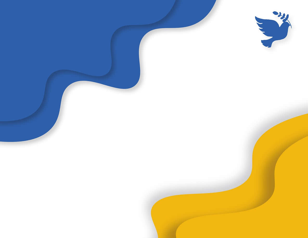 A Blue And Yellow Background With A Bird On It