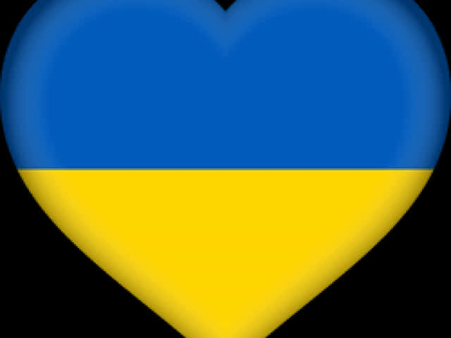 Ukraine Flag Heart Shape PNG