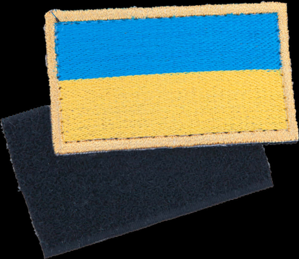 Ukraine Flag Patchon Black Background PNG