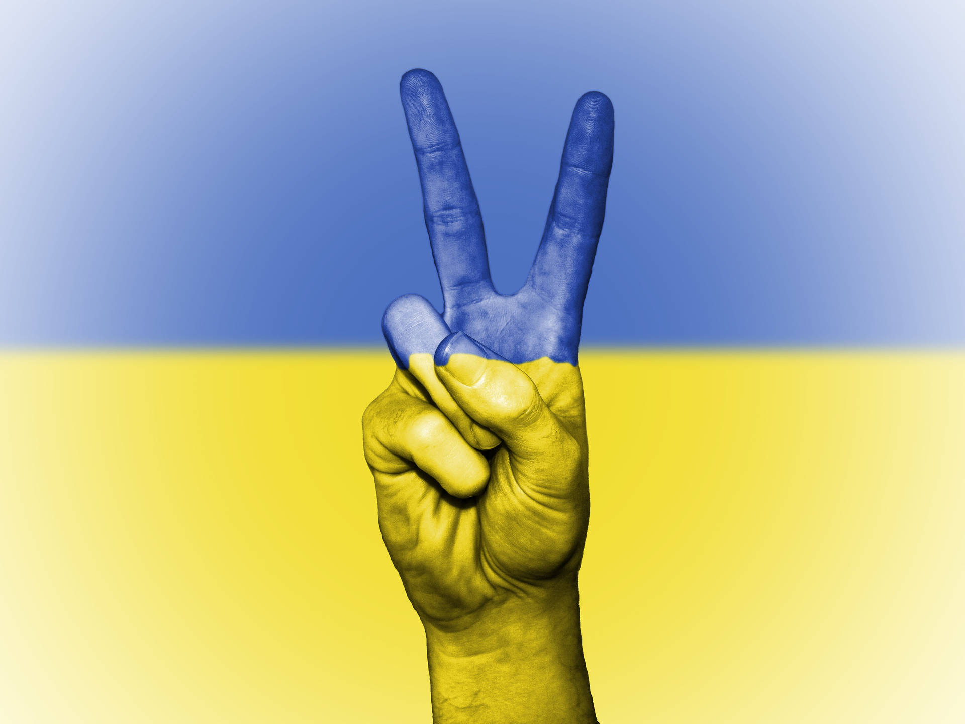 Ukraine Flag Peace Sign Wallpaper