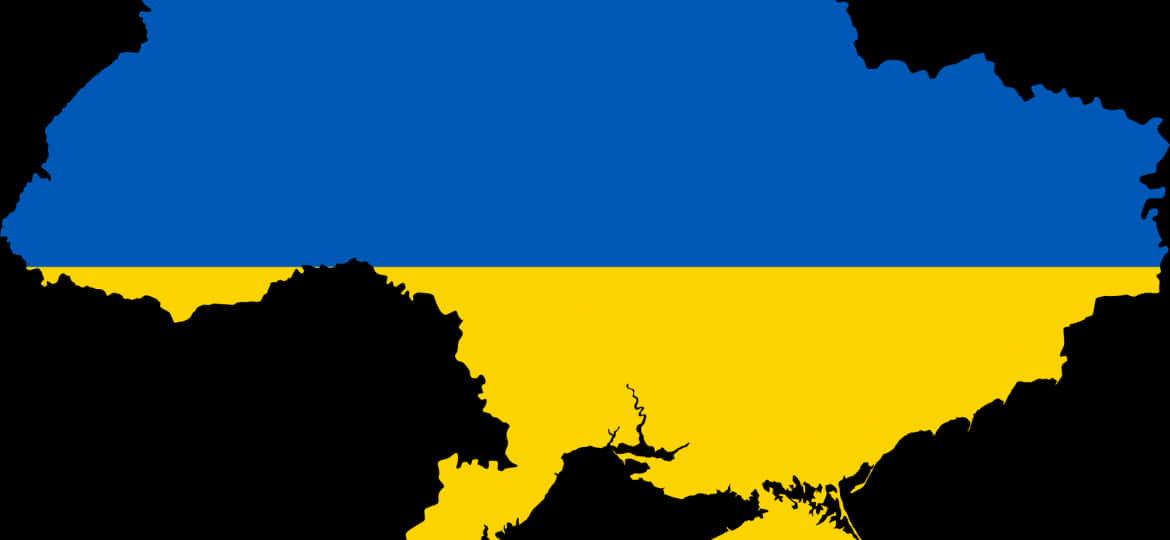 Ukraine Flag Silhouette Landscape PNG
