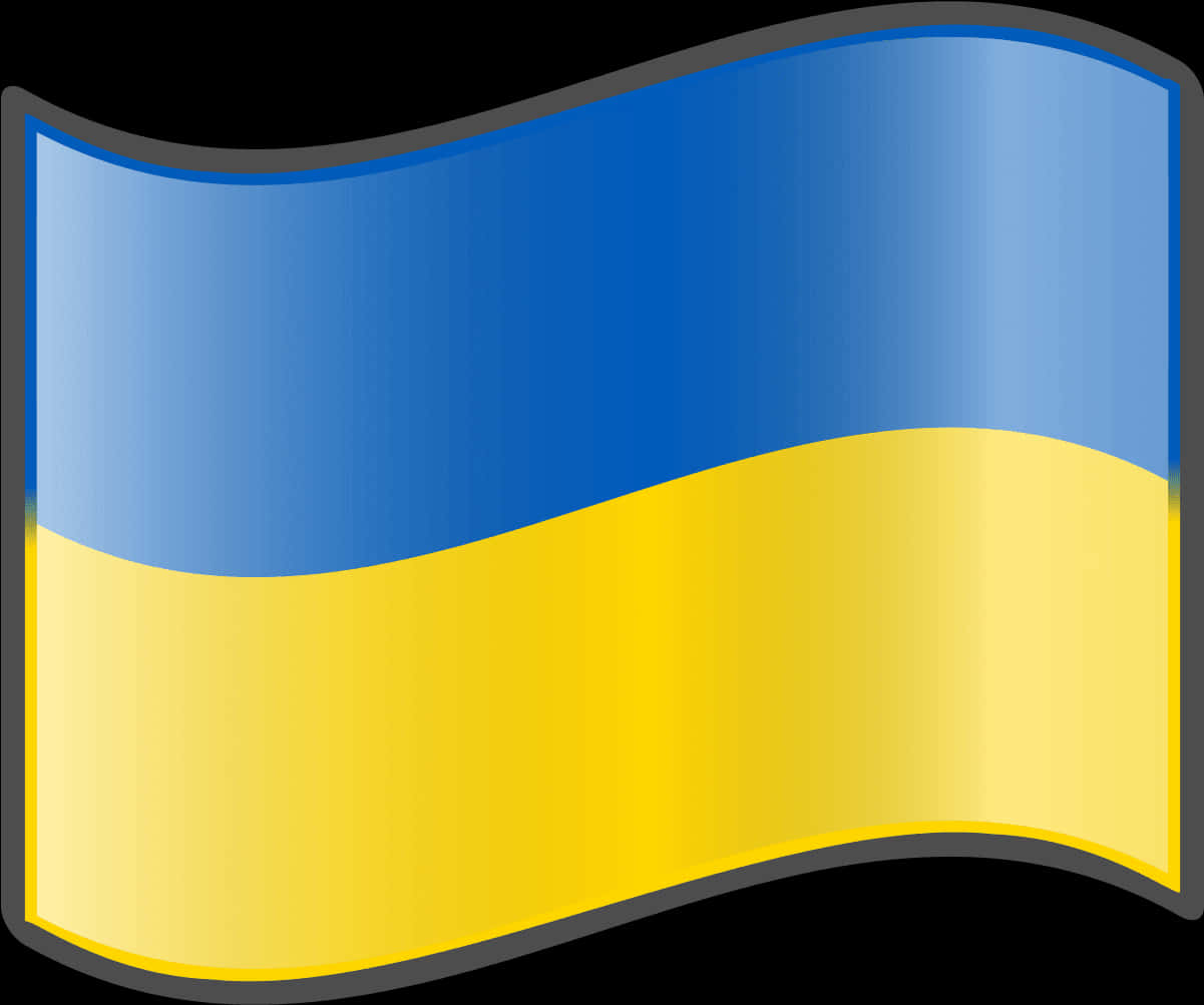 Ukraine Flag Waving Graphic PNG