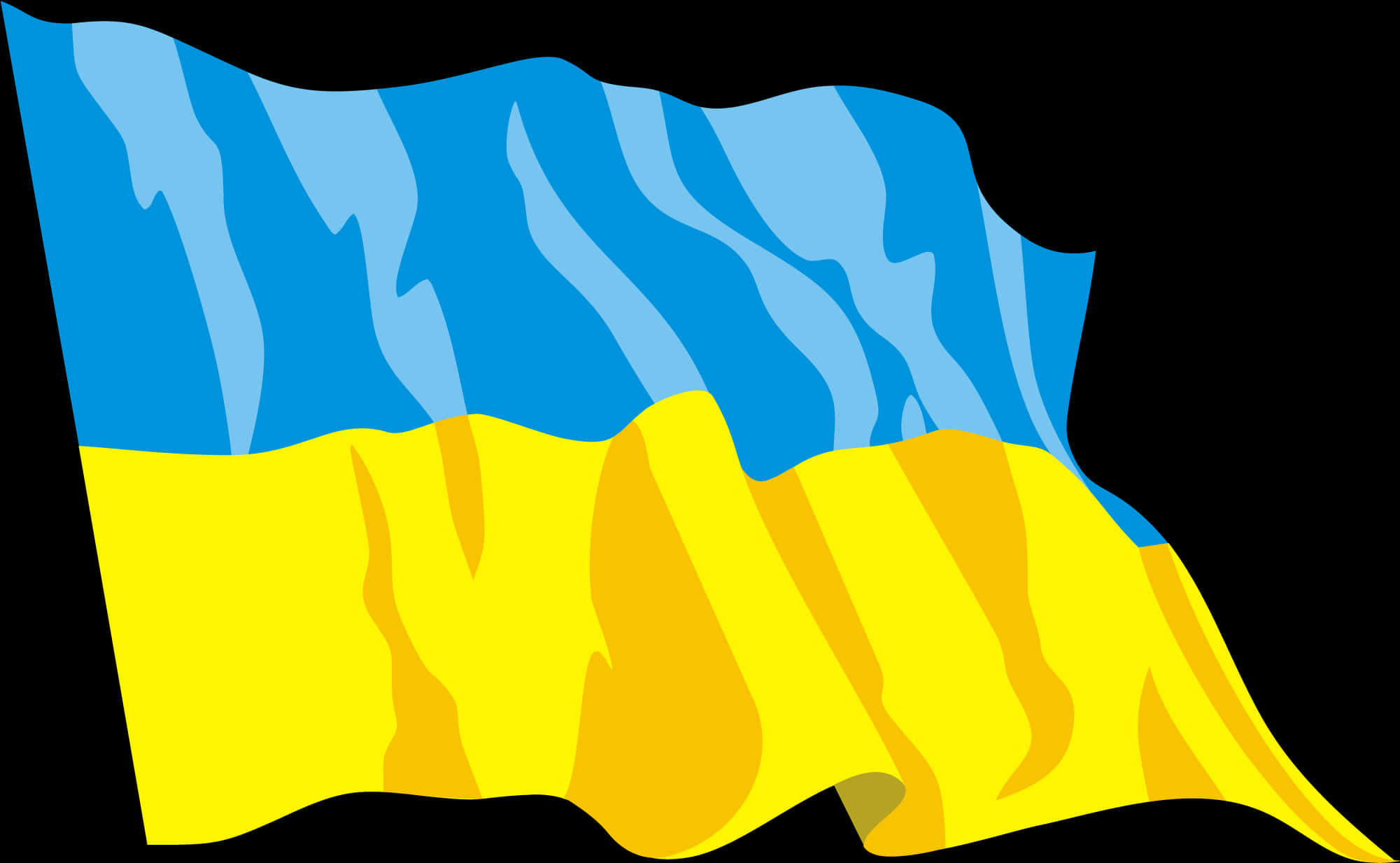 Ukraine Flag Waving Illustration PNG