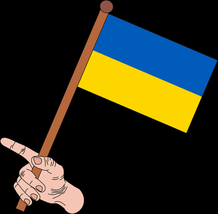 Ukraine Flagin Hand Illustration PNG