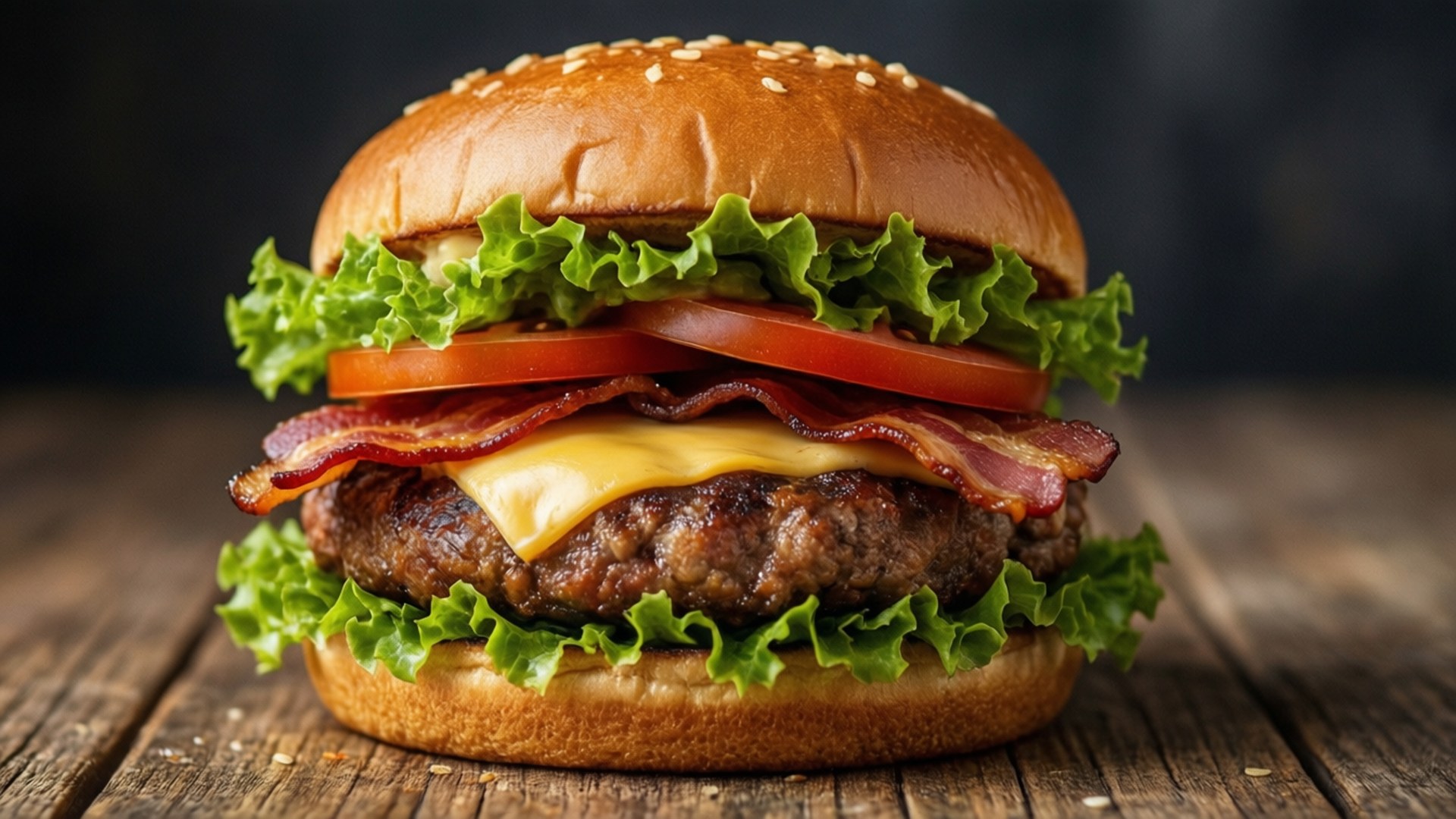 En aptitretande matbakgrund av en saftig cheeseburger, perfekt för matälskare.