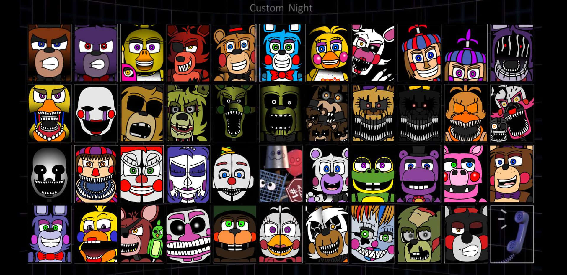 Ultimate Custom Night Game Characters Wallpaper