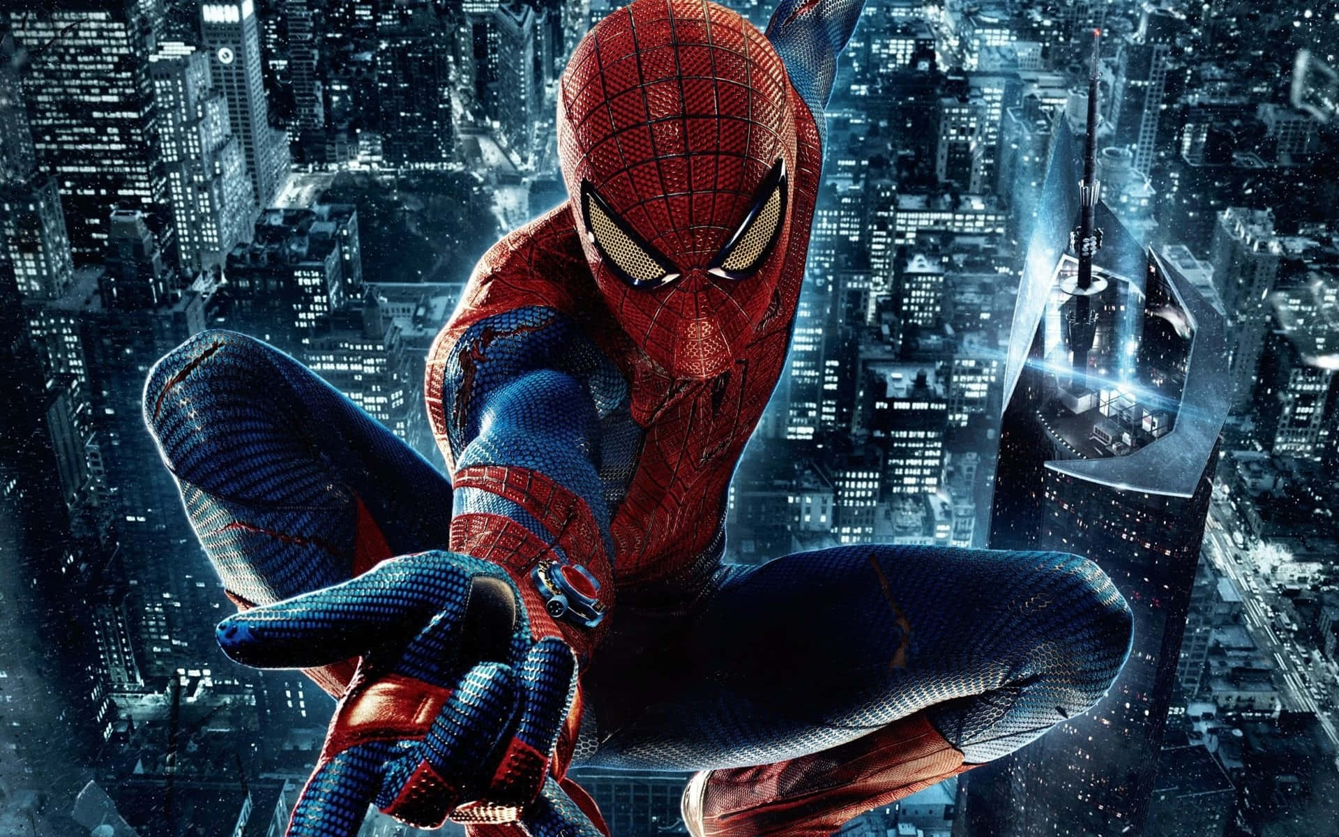 The Ultimate Spider-Man Swinging Through New York City Wallpaper