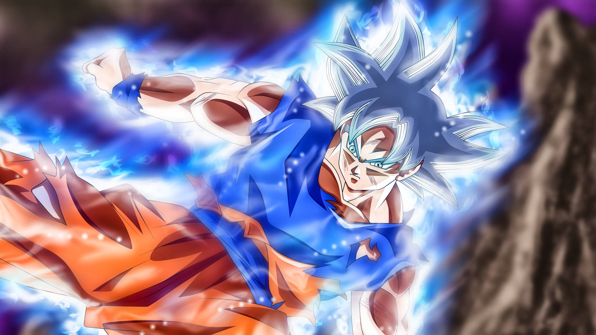Ultrainstinkt Goku Mit Grauen Haaren Wallpaper