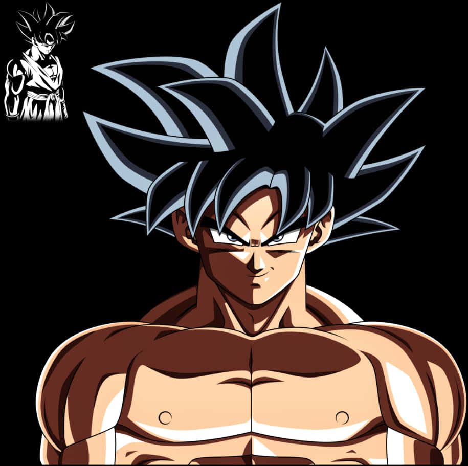 Ultra Instinct Goku Portrait PNG