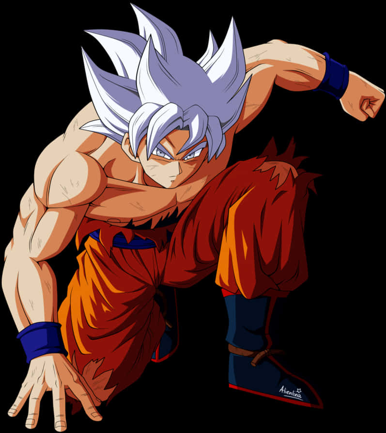 Ultra Instinct Goku Power Stance PNG