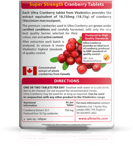 Ultra Strength Cranberry Tablets Packaging PNG