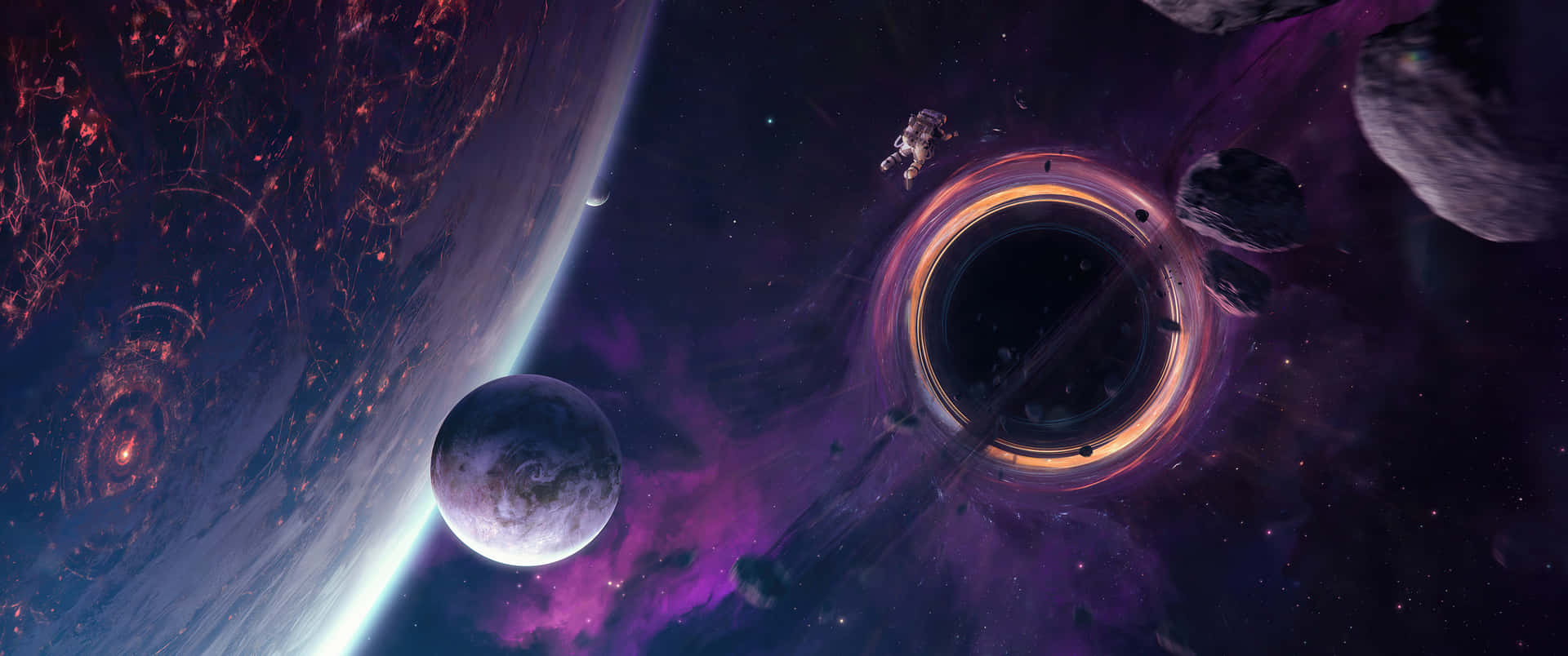 Ultra Wide 3440 X 1440 Space Hole Wallpaper