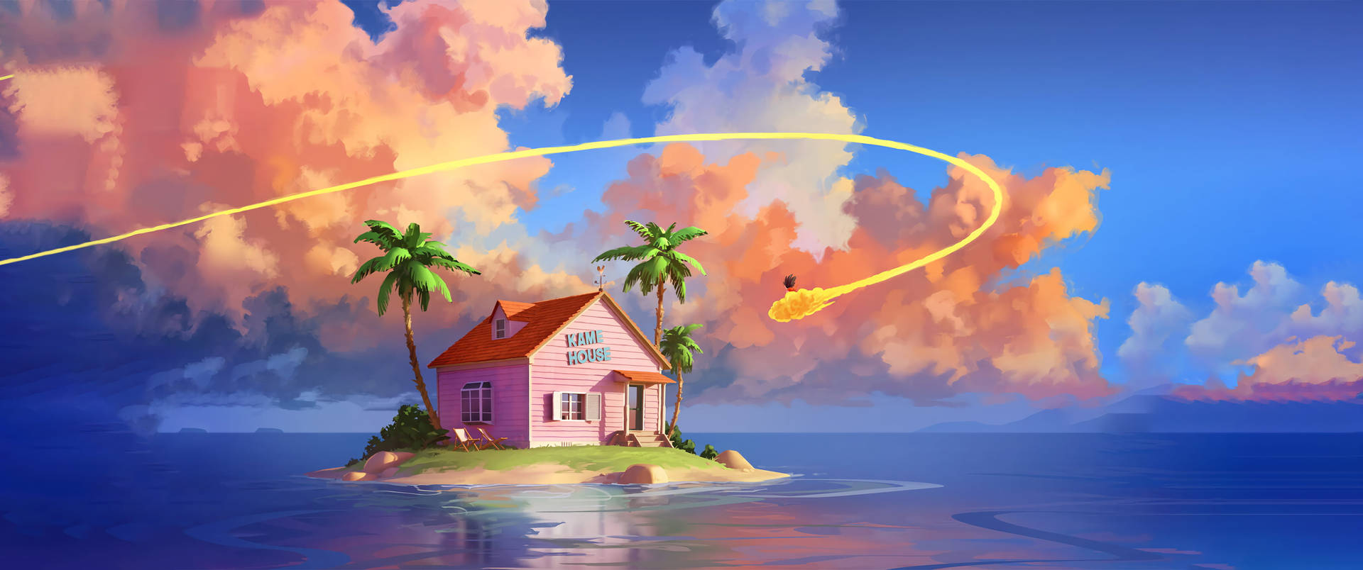 cartoon island background