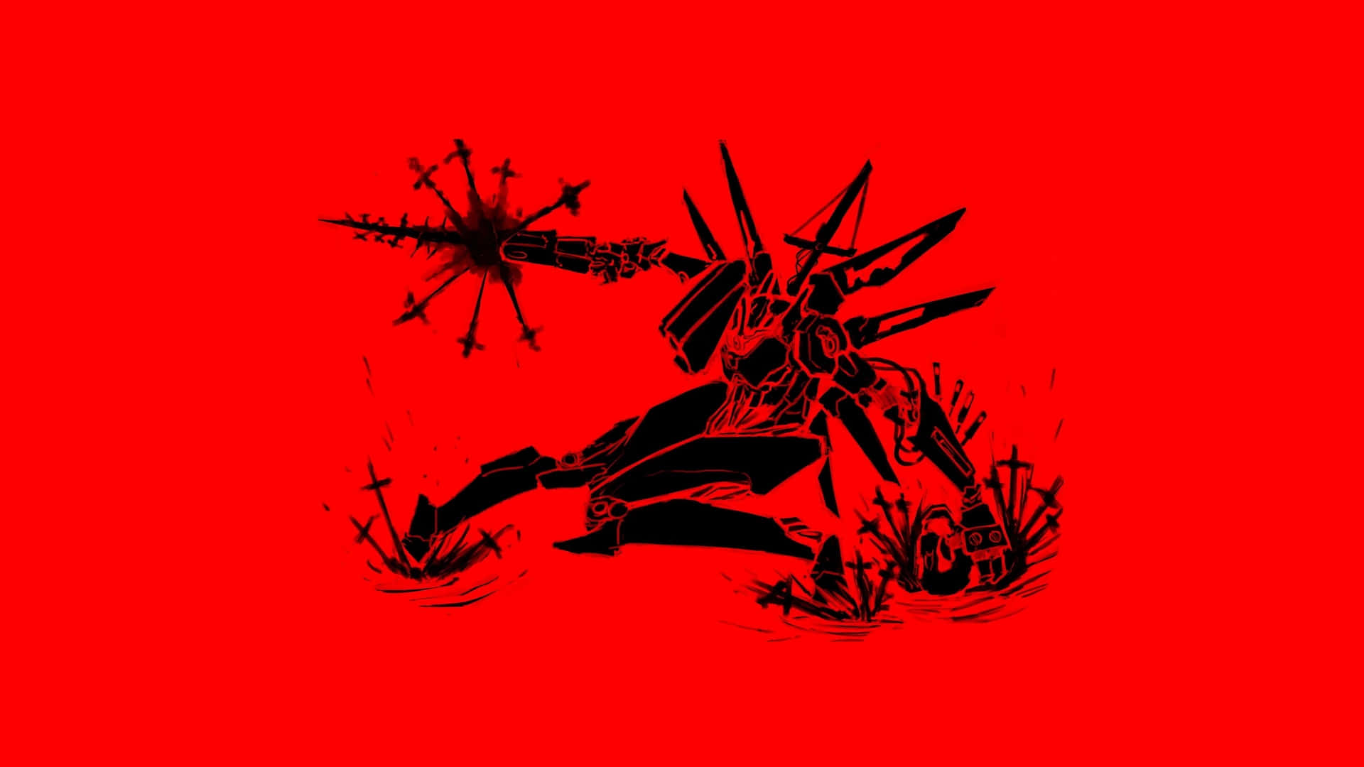 Ultrakill Red Silhouette Action Wallpaper