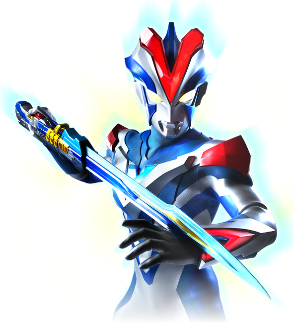 Ultraman With Weapon Pose PNG