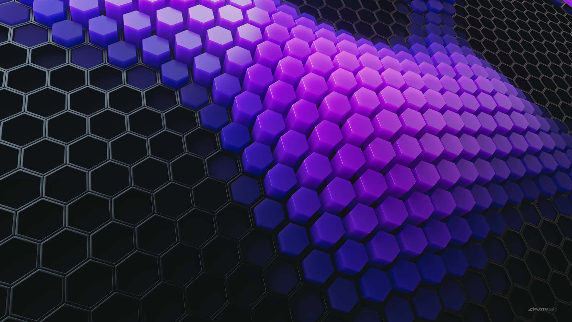 Ultraviolet 3d Hexagons Wallpaper