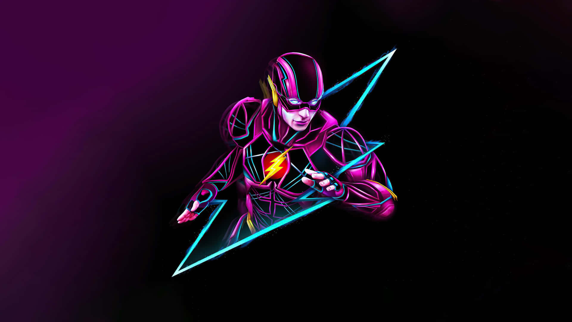 The Flash Neon Fanart Ultrawide 4k Background