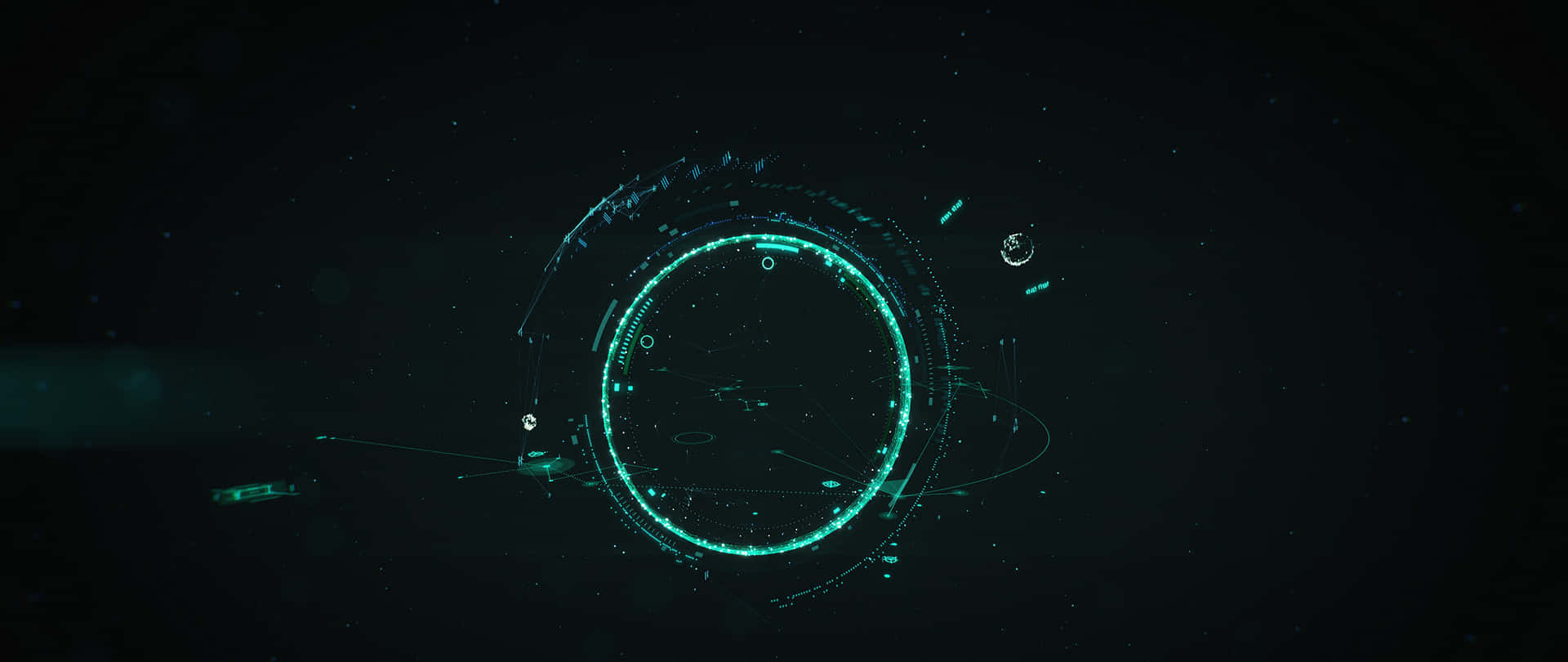 A Green Circle With A Green Light In The Middle Wallpaper