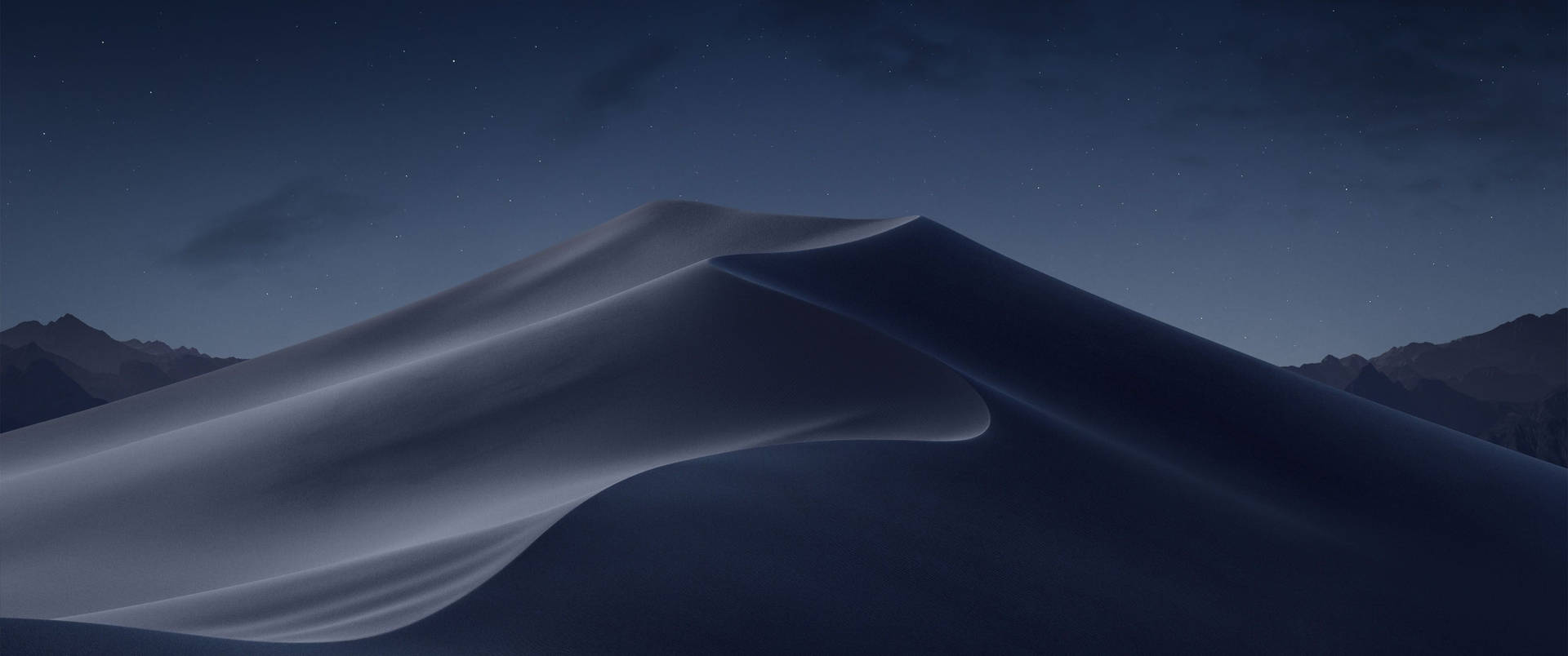 Ultrawide sand during the night forming sand dunes.