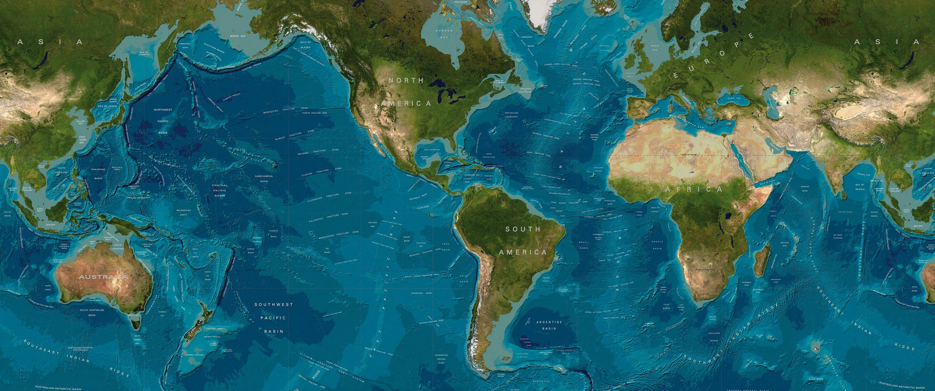 A World Map in UltraWide Wallpaper