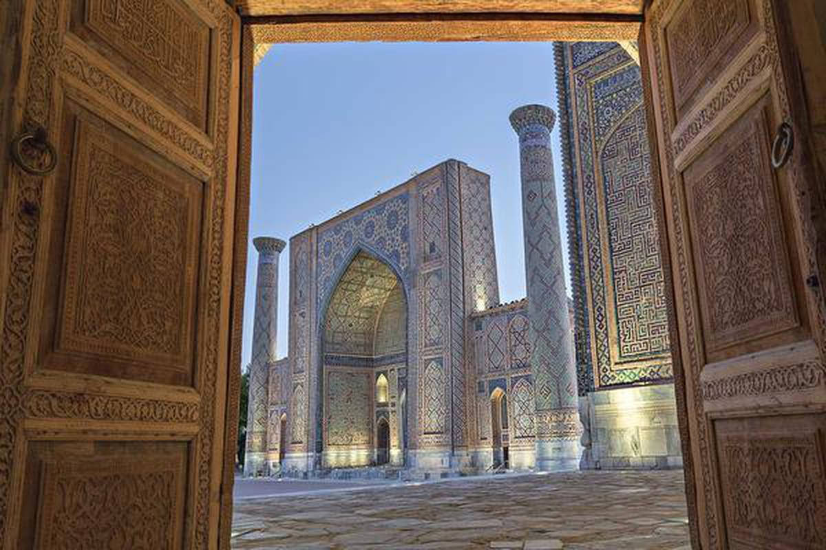 Captivating Architecture of Ulugh Beg Madrasah in Samarkand Wallpaper