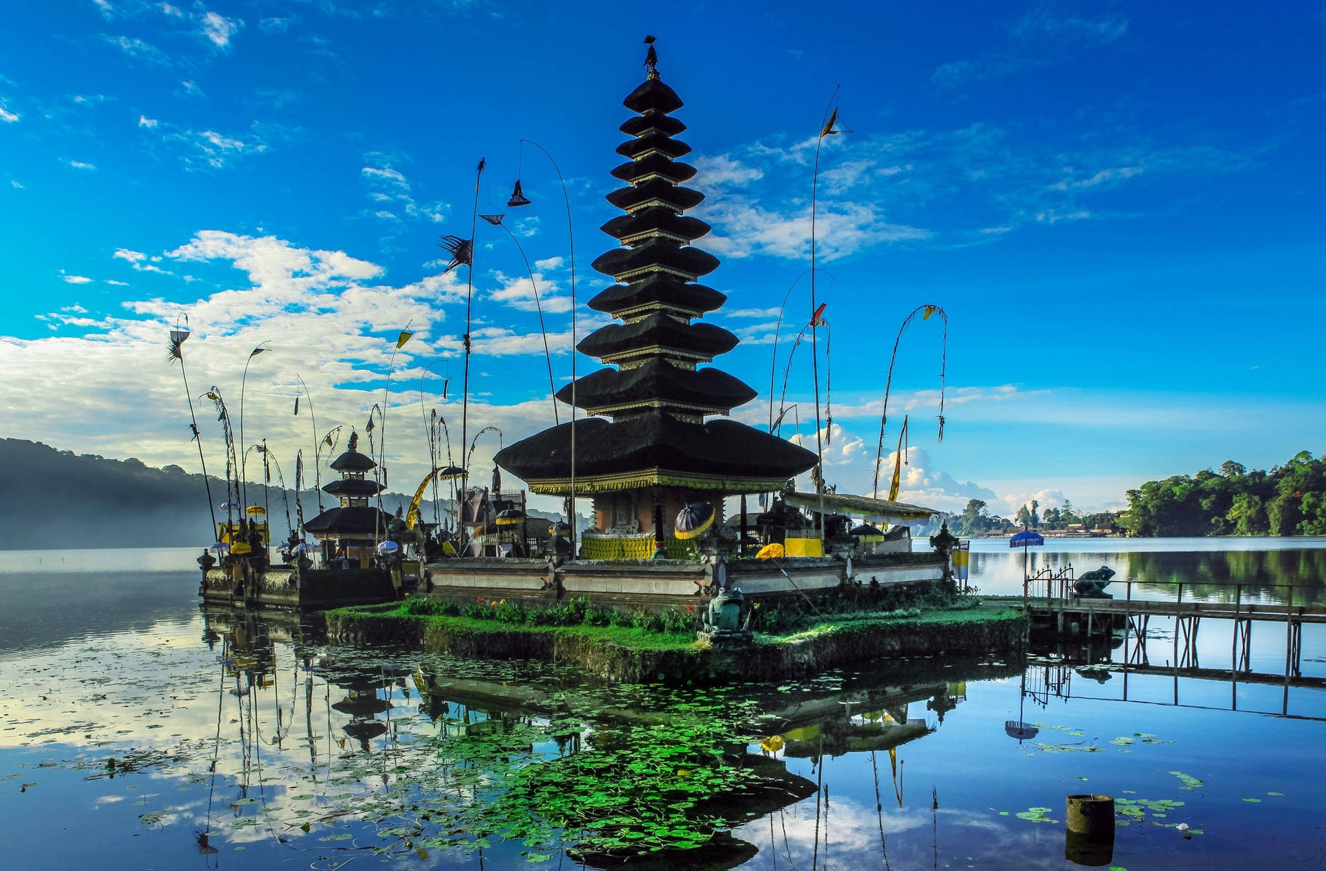 Ulun Danu Beratan Tempio Indonesia Sfondo