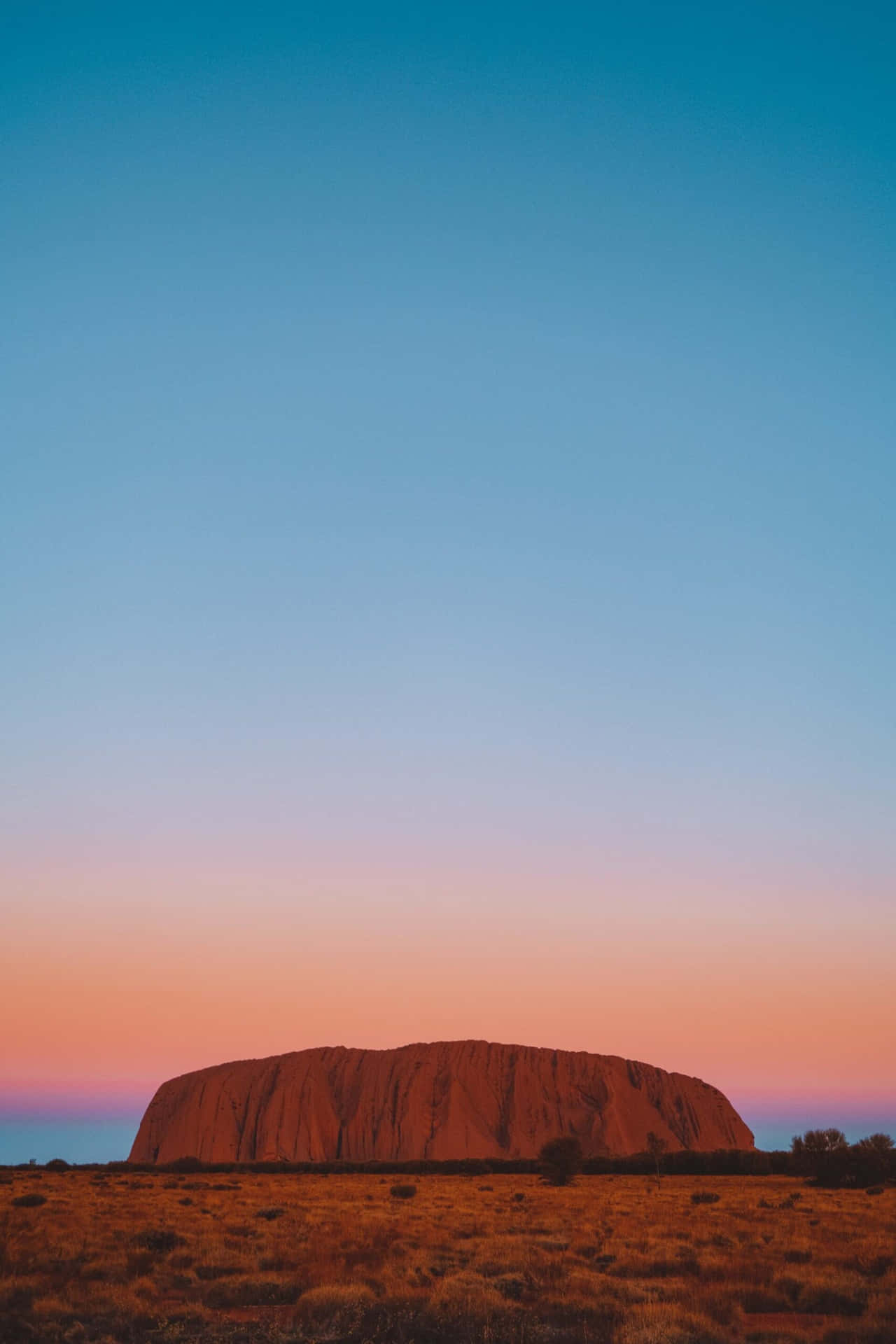 Uluru Blue Orange Sky Wallpaper