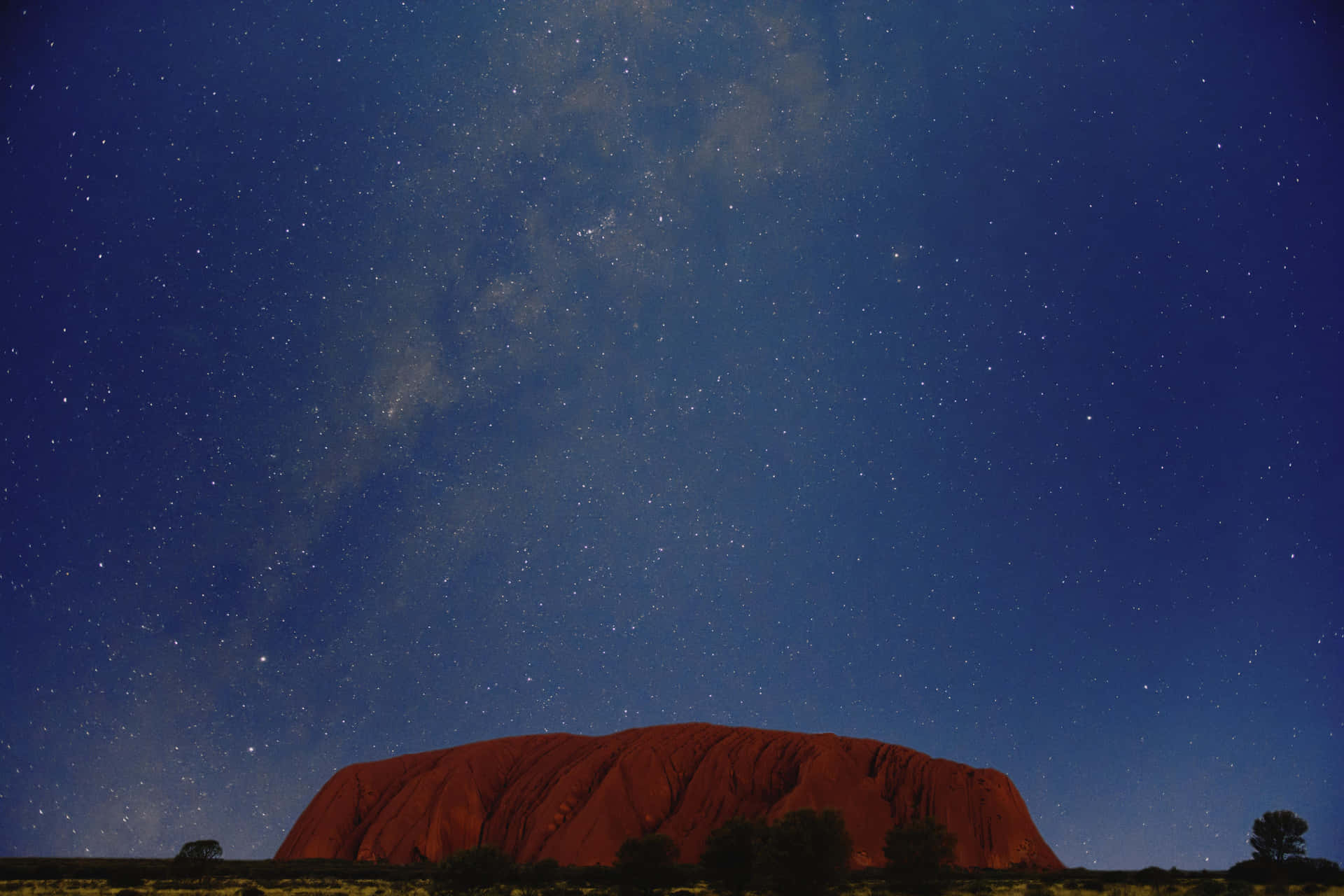 Uluru Blue Starry Sky Wallpaper