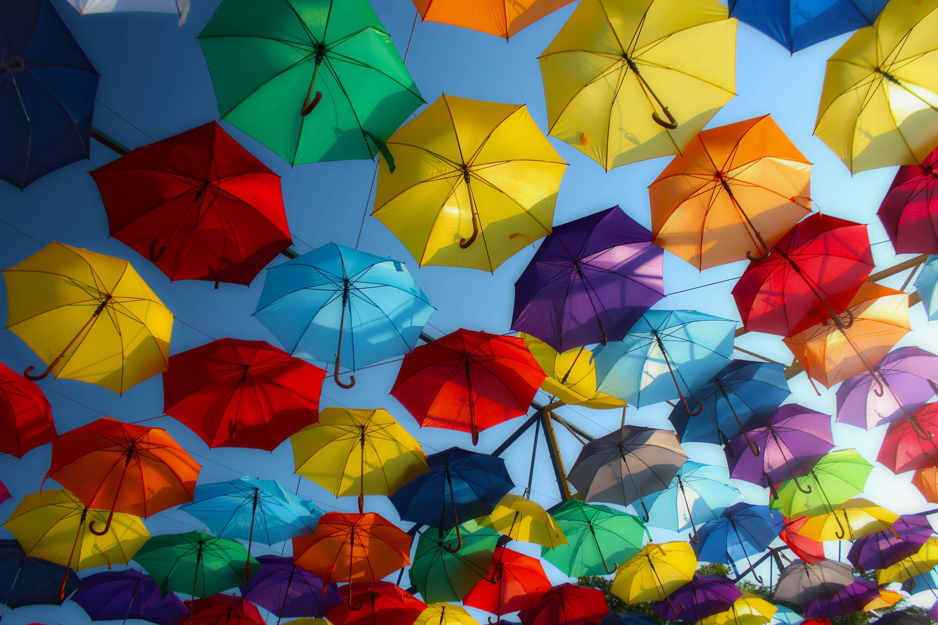 Paraplygatandekoration Färgglatt Bakgrundsbild Wallpaper