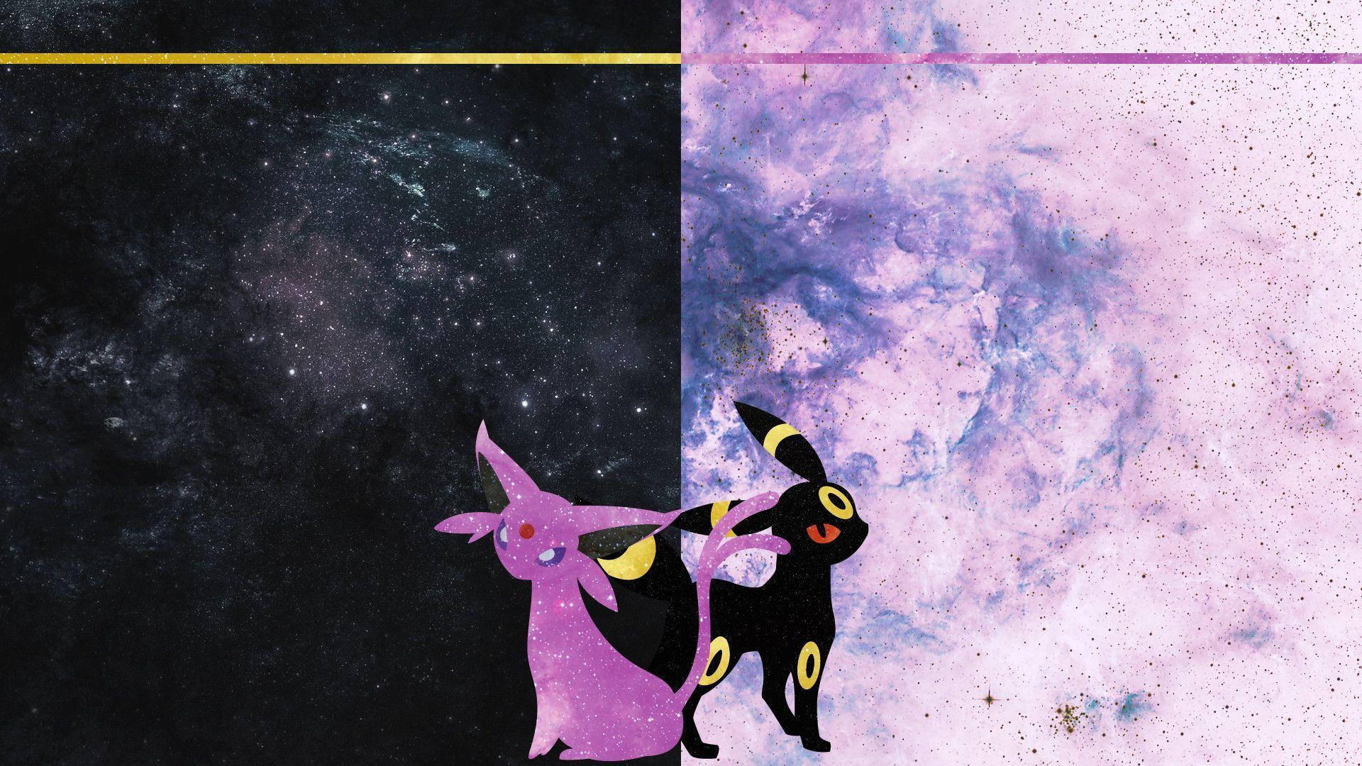Umbreon Black And Pink Aesthetic Wallpaper